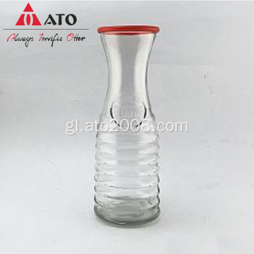 Botella de auga de vidro con tapa